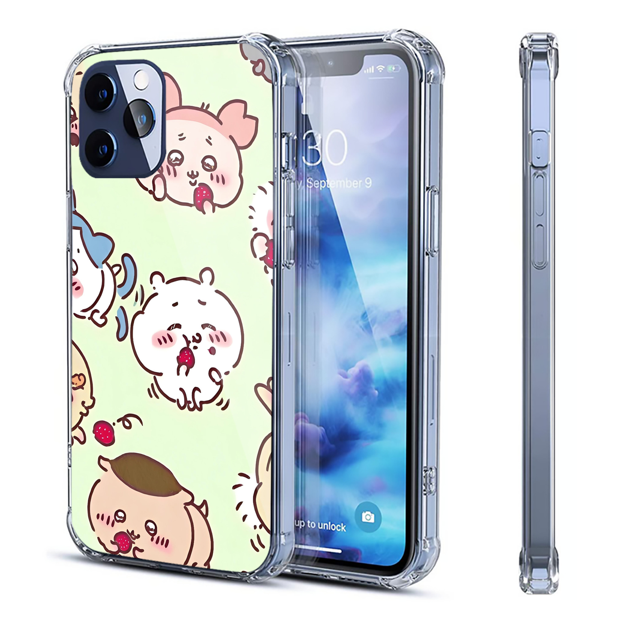 （画像用） ちいかわ Chii-kawa 【iPhone 12シリーズ対応】透明スマホケース（クリアソフトケース）